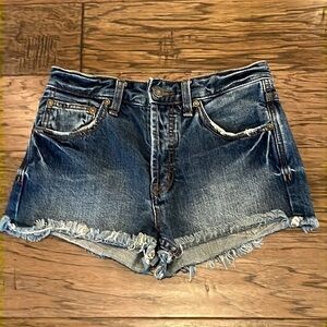 Free People Denim Cut Off Shorts Size 24 Frayed Hem
